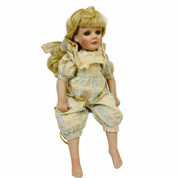 VTG 1992 HAMILTON COLLECTION PORCELAIN DOLL 17" - Picture 1 of 16